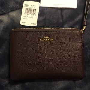 New Coach Oxblood Wristlet.